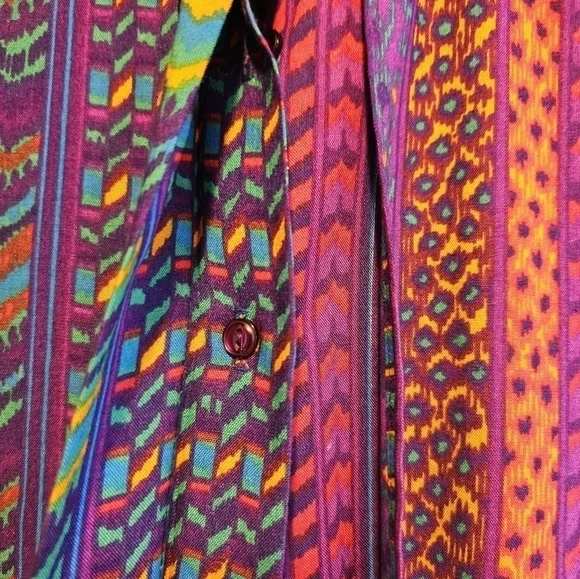 Vintage 90's colorful western Cowgirl Prairie shirt by Adamo Size 8 - Picture 5 of 7